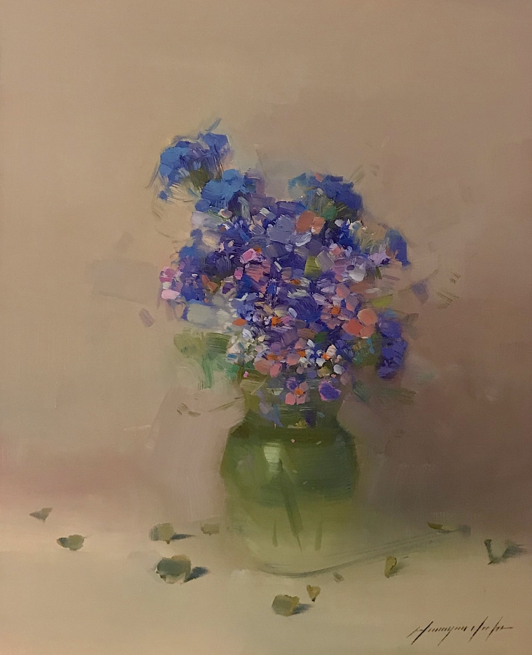 Vase of Flowers, Original oil Painting, Handmade artwork, One of a Kind                                        